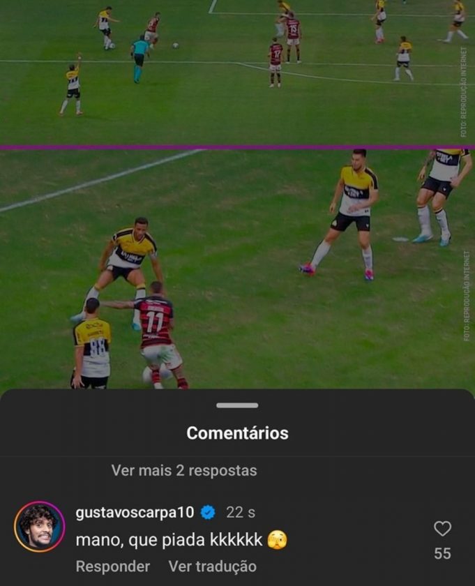 A Publica O De Gustavo Scarpa Sobre O P Nalti A Favor Do Flamengo