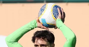 Maurício durante sessão de treino do Palmeiras (Foto: Reprodução/Palmeiras)